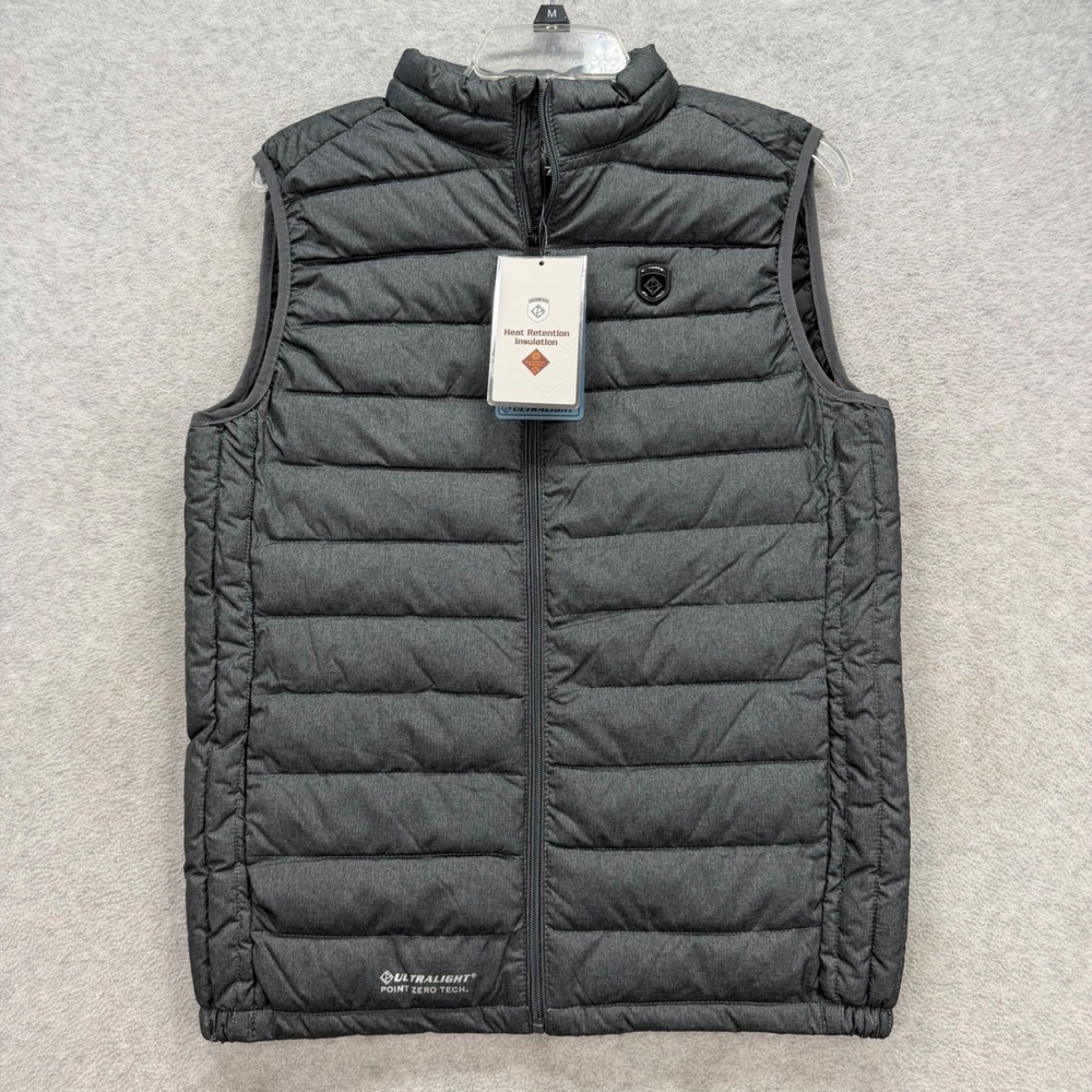 Point Zero Puffer Vest Mens Small Gray Ultralight Tech Waterproof Windproof‎